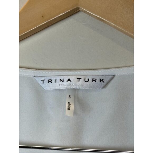 Trina Turk Whitewash Amour Top Women's Size Small White Dressy Blouse - Picture 4 of 6